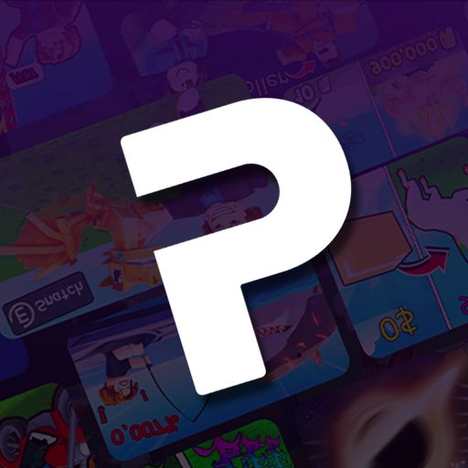 Pressit logo: a white P over a collage of Roblox artwork.